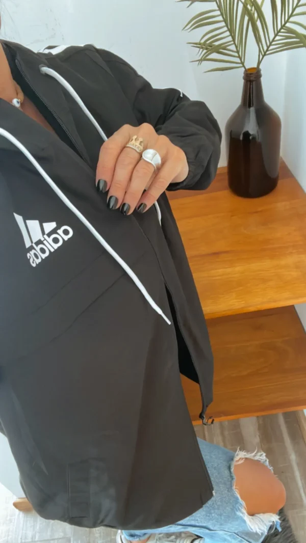 Campera Adidas Jacket 3 Stripes Rompeviento color negra