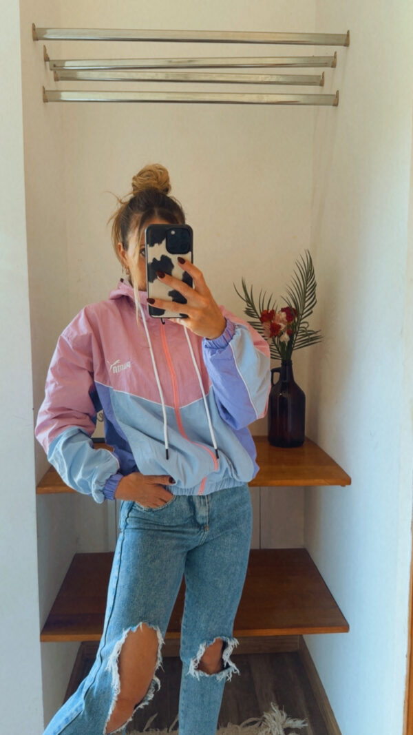 Campera Retro PUMA Rompeviento Corta(Tonos Pasteles) - Imagen 4
