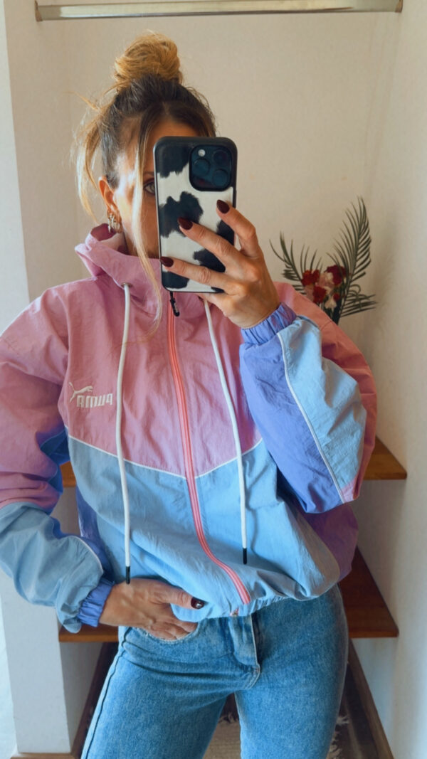 Campera Retro PUMA Rompeviento Corta(Tonos Pasteles) - Imagen 2